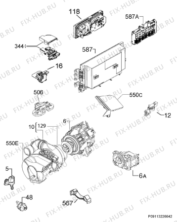 Взрыв-схема посудомоечной машины Rosenlew RW6502X - Схема узла Electrical equipment 268